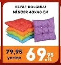 Elyaf Dolgulu Minder 40X40 Cm