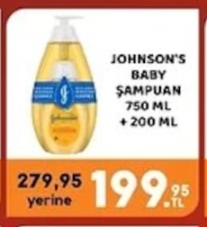 Johnson'S Baby Şampuan 750 Ml + 200 Ml