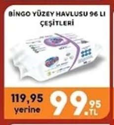 Bingo Yüzey Havlusu 96'Lı Çeşitleri