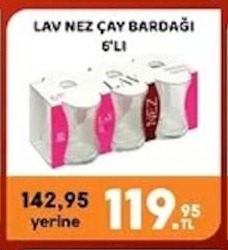 Lav Nez Çay Bardağı 6'Lı