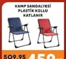 Kamp Sandalyesi Plastik Kollu Katlanir
