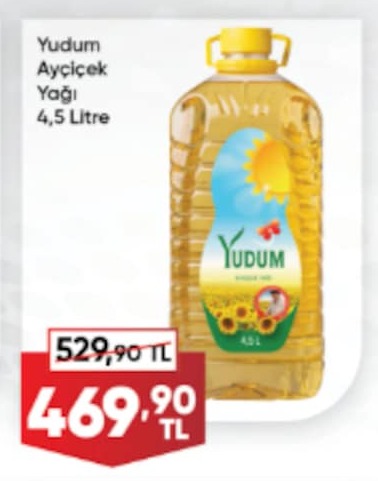 Yudum Ayçiçek Yağı 4.5 Litre