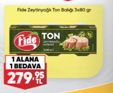 Fide Zeytinyağlı Ton Balığı 3X80Gr