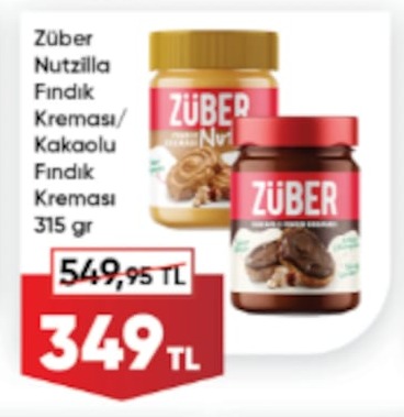 Züber Nutzilla Fındık Kreması/Kakaolu Fındık Kreması 315 Gr