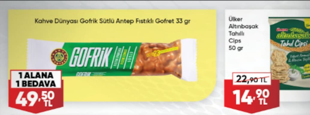Kahve Dünyasi Gofrik Sütlü Antep Fistikli Gofret 33Gr
