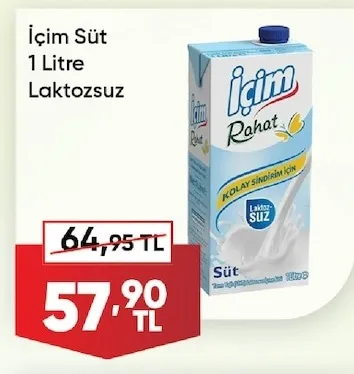 İçim Süt 1 Litre Laktozsuz