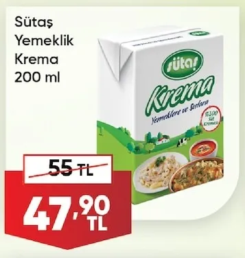 Sütaş Yemeklik Krema 200 Ml