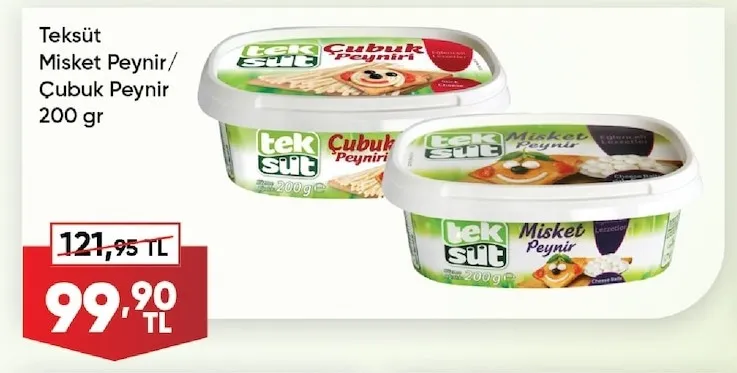 Teksüt Misket Peynir/Çubuk Peynir 200 Gr