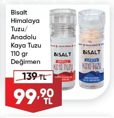 Bisalt Himalaya Tuzu/Anadolu Kaya Tuzu 110 Gr Değirmen