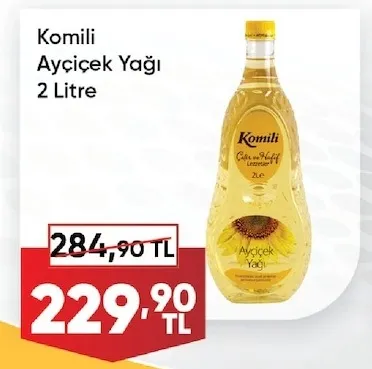 Komili Ayçiçek Yağı 2 Litre