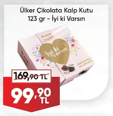 Ülker Çikolata Kalp Kutu 123 Gr - İyi Ki Varsın