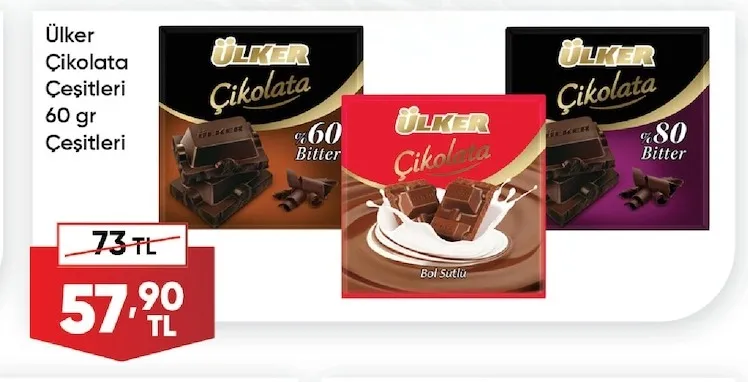 Ülker Çikolata Çeşitleri 60 Gr