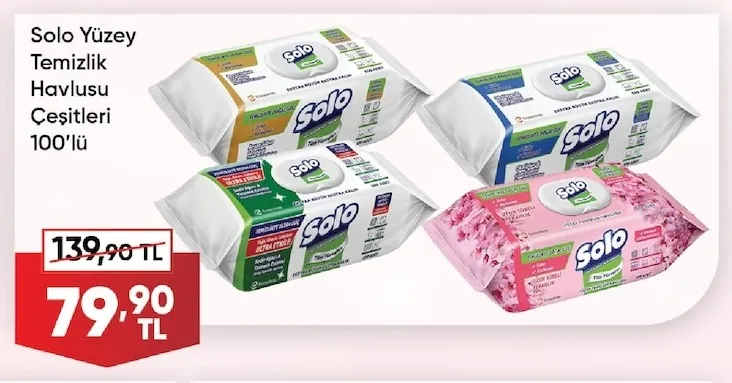 Solo Yüzey Temizlik Havlusu Çeşitleri 100'Lü