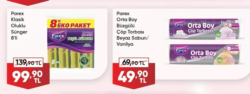 Parex Klasik Oluklu Sünger 8'Li