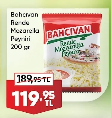 Bahçıvan Rende Mozarella Peyniri 200 Gr