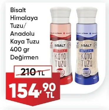 Bisalt Himalaya Tuzu/Anadolu Kaya Tuzu 400 Gr Değirmen