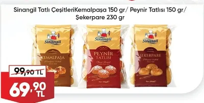 Sinangil Tatlı Çeşitleri Kemalpaşa 150 Gr/ Peynir Tatlısı 150 Gr/ Şekerpare 230 Gr