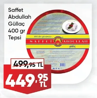 Saffet Abdullah Güllaç 400 Gr Tepsi