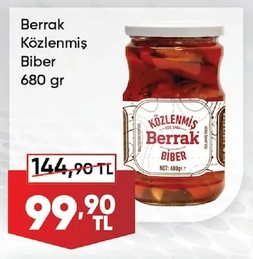 Berrak Közlenmiş Biber 680 Gr