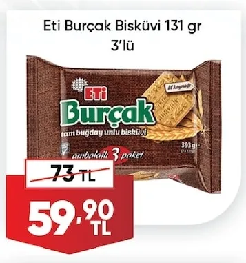 Eti Burçak Bisküvi 131 Gr 3'Lü