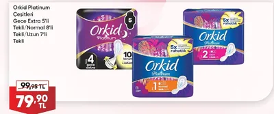 Orkid Platinum Çeşitleri Gece Extra 5'Li Tekli/Normal 8'Li Tekli/Uzun 7'Li Tekli