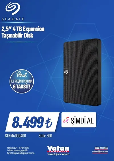 Seagate 2,5" 4 Tb Expansion Taşınabilir Disk