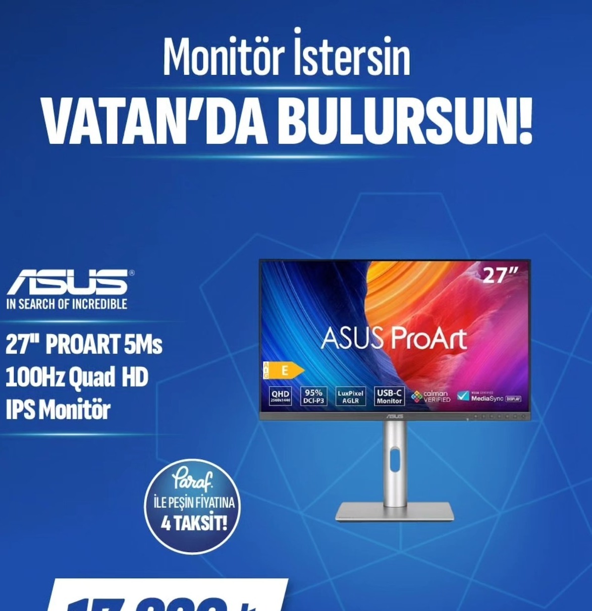 Asus Proart 27" Ips Monitör