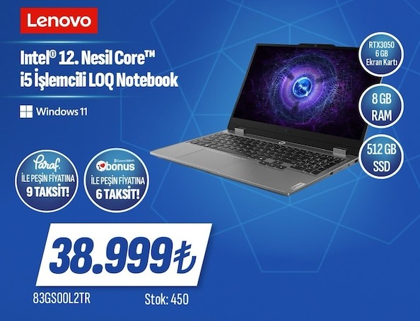 Intel 12. Nesil Core I5 Işlemcili Loq Notebook