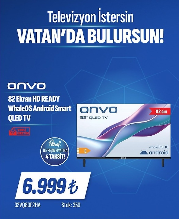 Onvo 82 Ekran Hd Ready Whaleos Android Smart Qled Tv