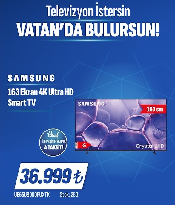 Samsung 163 Ekran 4K Ultra Hd Smart Tv
