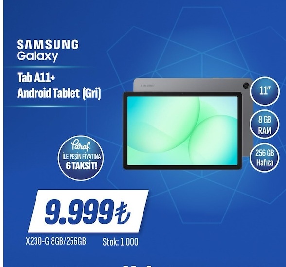Samsung Galaxy Tab A11+ Android Tablet (Gri)