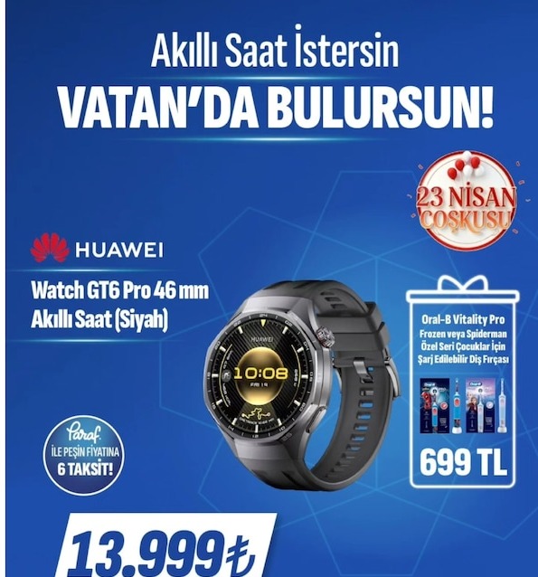 Huawei Watch Gt6 Pro 46Mm Akıllı Saat (Siyah)
