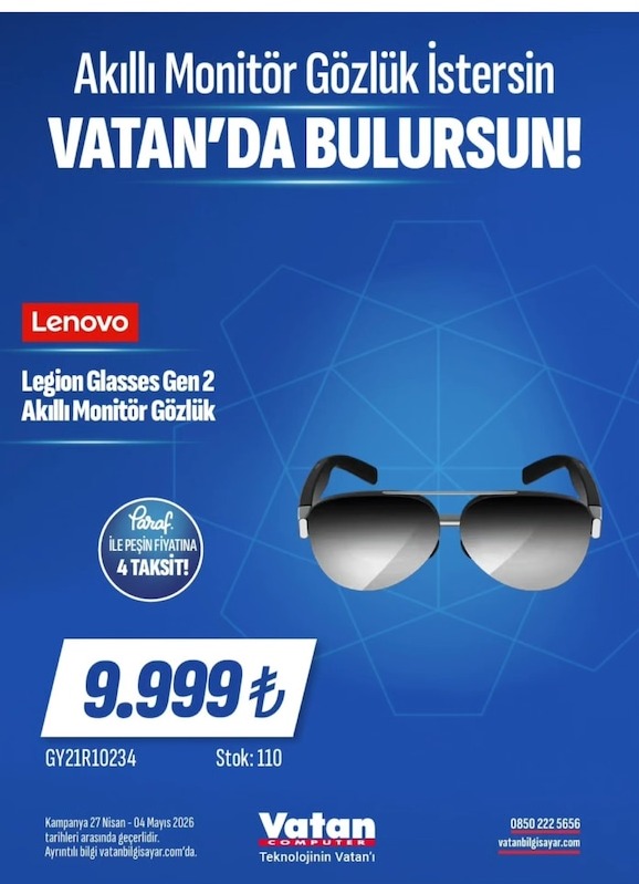 Lenovo Legion Glasses Gen 2 Akıllı Monitör Gözlük