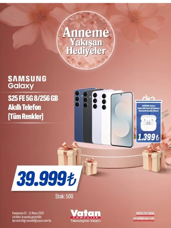 Samsung Galaxy S25 Fe 5G 8/256 Gb Akıllı Telefon (Tüm Renkler)