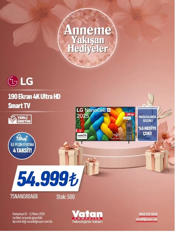 Lg 190 Ekran 4K Ultra Hd Smart Tv 75Nan080A6B