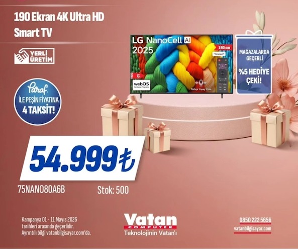 Lg Nanocell 2025 190 Ekran 4K Ultra Hd Smart Tv