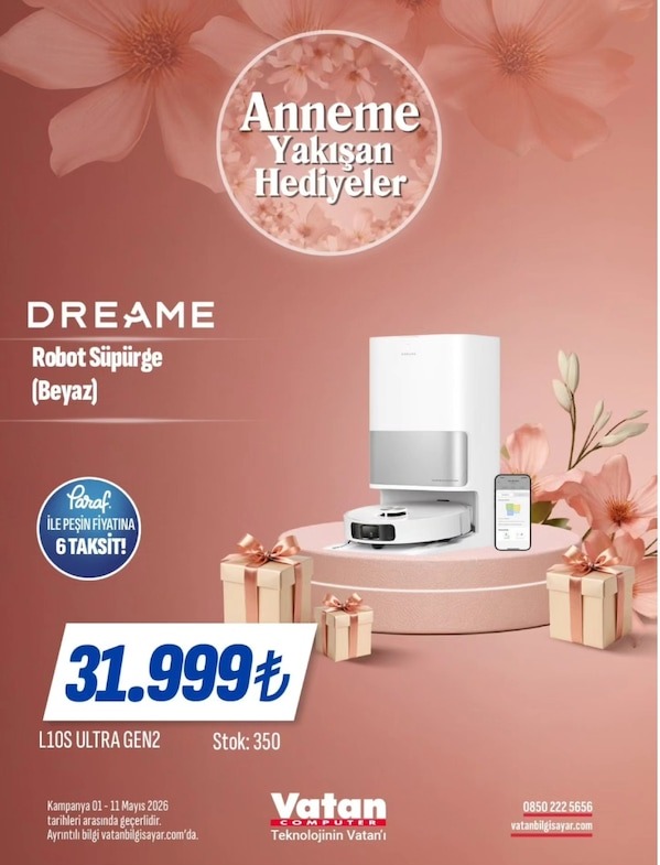 Dreame Robot Süpürge (Beyaz)