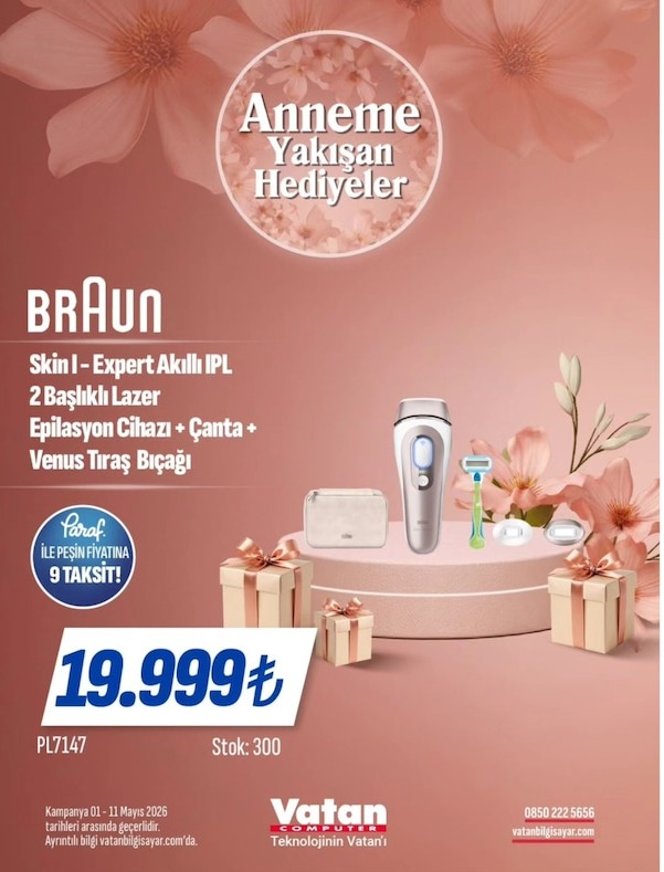 Braun Skin I-Expert Akıllı Ipl 2 Başlıklı Lazer Epilasyon Cihazı + Çanta + Venus Tıraş Bıçağı