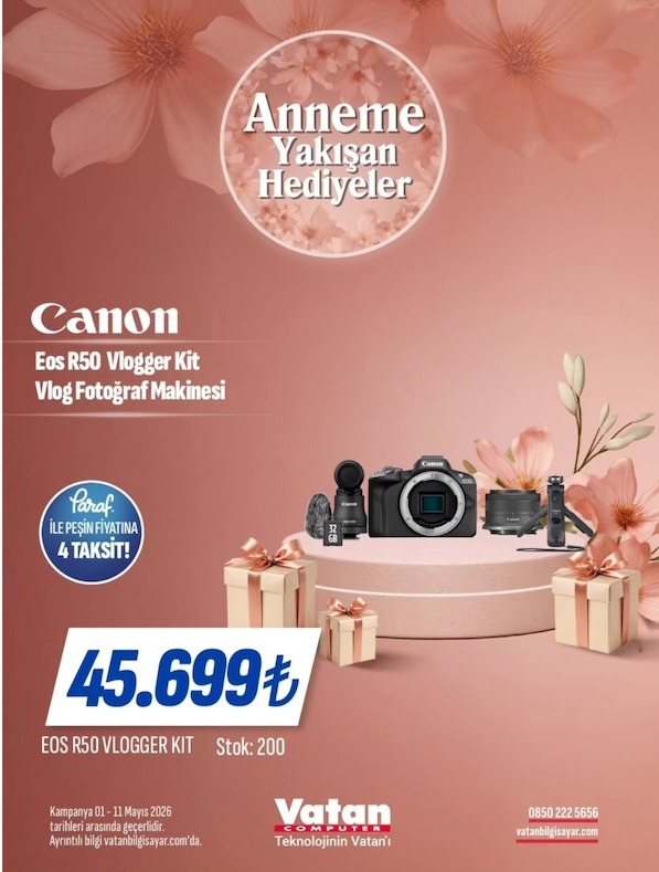Canon Eos R50 Vlogger Kit Vlog Fotoğraf Makinesi