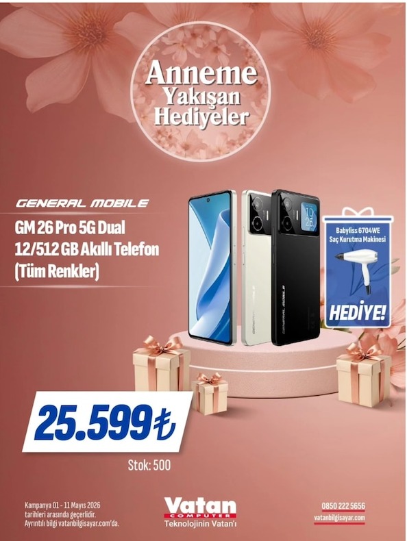 General Mobile Gm 26 Pro 5G Dual 12/512 Gb Akıllı Telefon (Tüm Renkler)