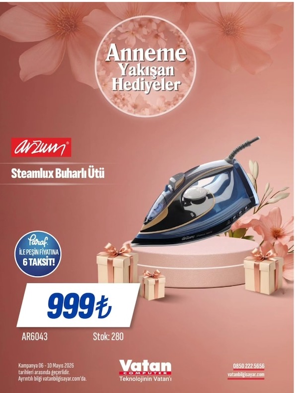 Arzum Steamlux Buharlı Ütü