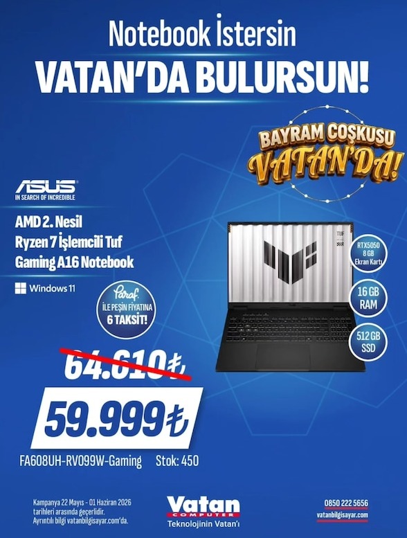 Asus Amd Ryzen 7 Işlemcili Tuf Gaming A16 Notebook