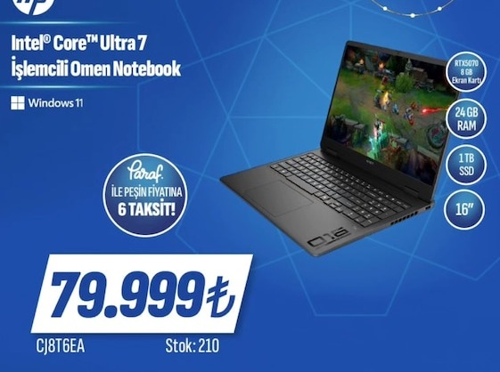 Intel Core Ultra 7 İşlemcili Omen Notebook