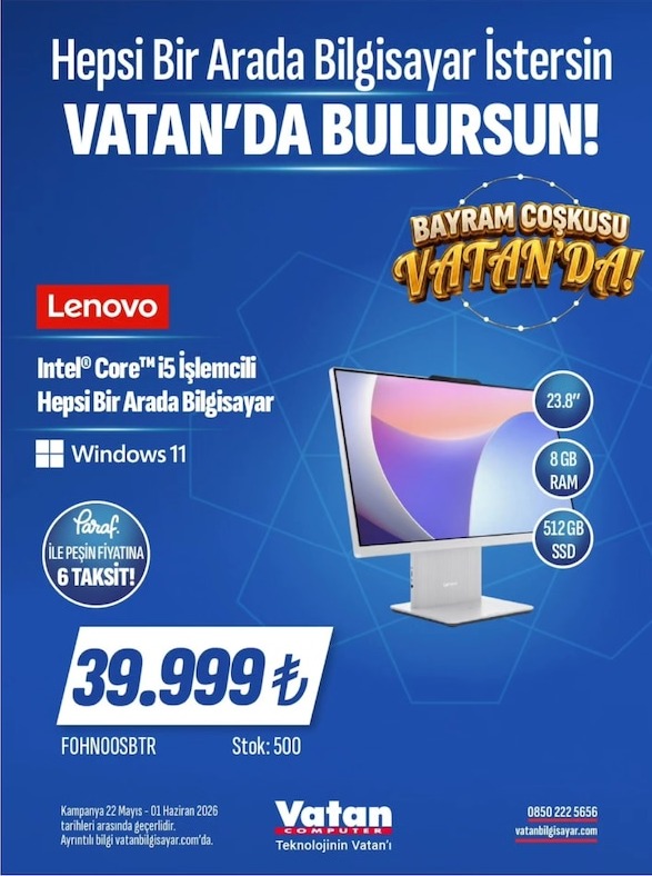 Intel Core I5 İşlemcili Hepsi Bir Arada Bilgisayar