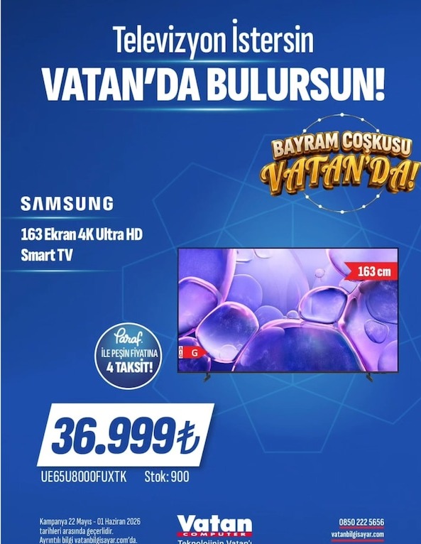 Samsung 163 Ekran 4K Ultra Hd Smart Tv
