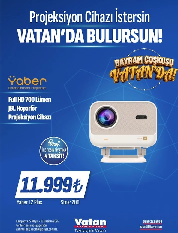 Yaber L2 Plus Full Hd 700 Lumen Jbl Hoparlor Projeksiyon Cihazi