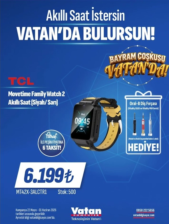 Tcl Movetime Family Watch 2 Akıllı Saat (Siyah/Sarı)