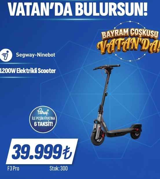 Segway-Ninebot 1200W Elektrikli Scooter F3 Pro