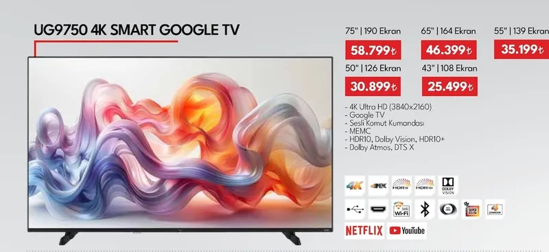 Ug9750 4K Smart Google Tv