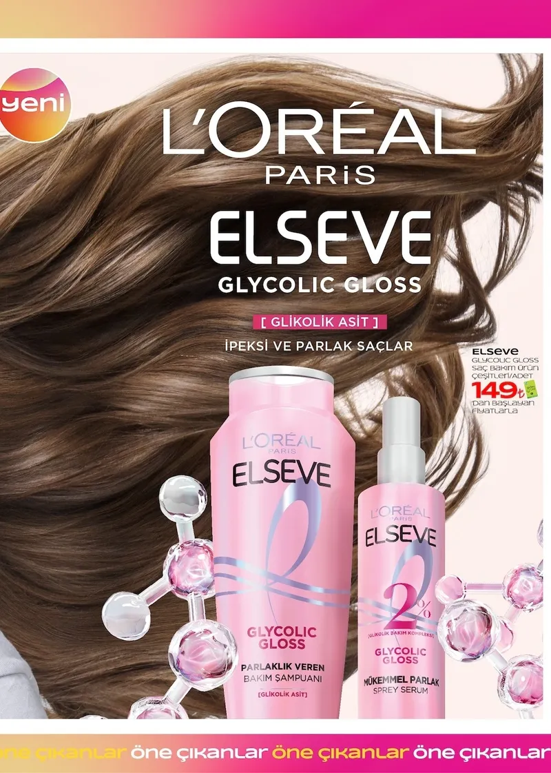 L'Oréal Paris Elseve Glycolic Gloss Saç Bakım Ürün Çeşitleri